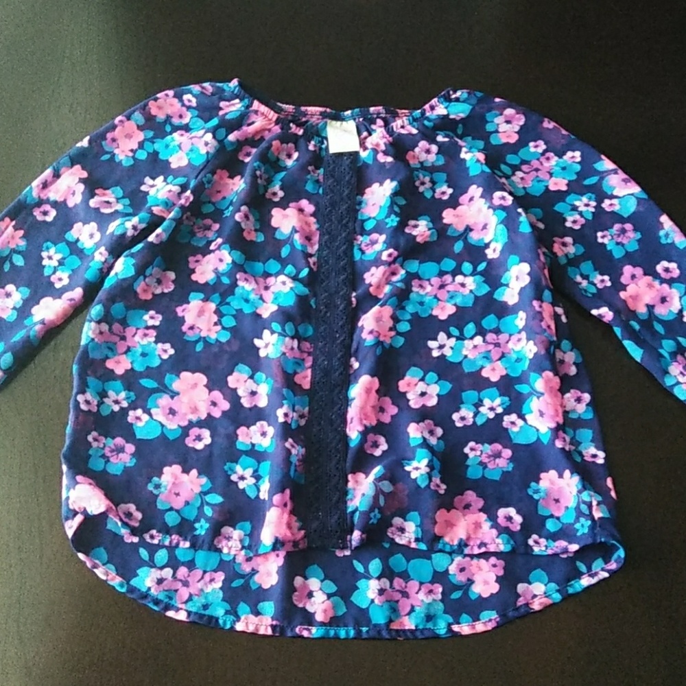 Faded Glory Blue Floral Blouse